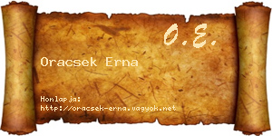 Oracsek Erna névjegykártya
